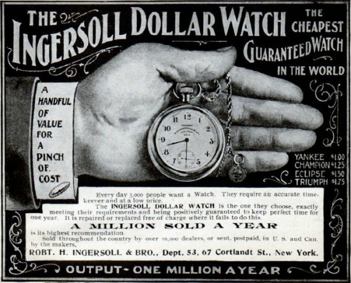 Zegarek Ingersoll za jednego dolara.